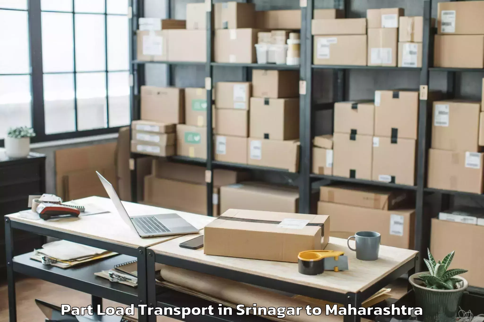 Book Srinagar to Ambajogai Part Load Transport Online